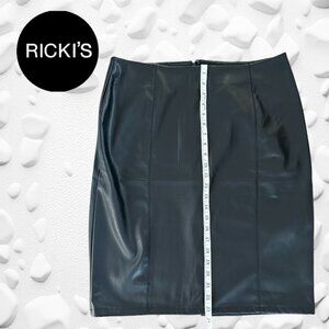 RICKIS Black Pencil Skirt in Faux Leather NWT
